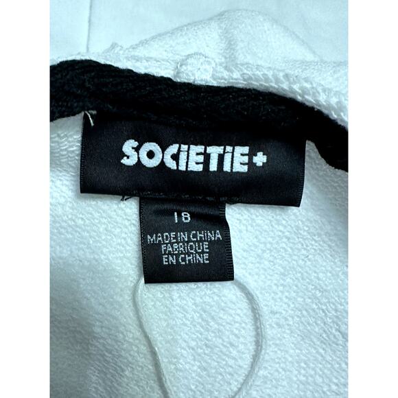 Societie Plus Hoodie Jacket Lightweight Full Front Zip-Up Closure White 18 NWOT - Picture 10 of 11